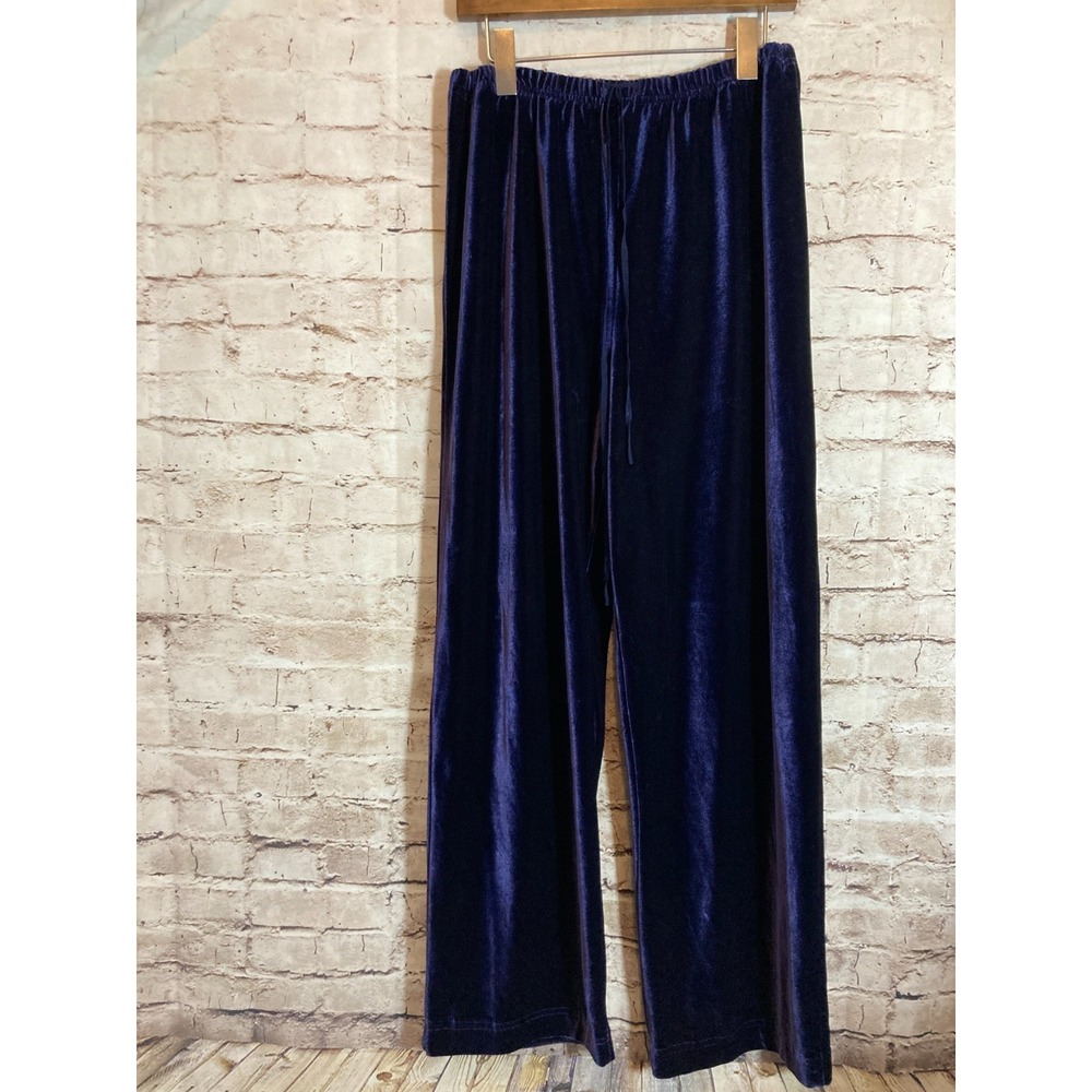 Vintage Norton Velvet Pants Womens Large Darkest Purple Dark Romantic Pull On